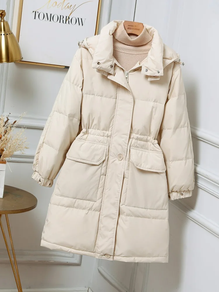 Women Long Down Jacket New Casual Style White Duck Down Jackets Autumn Winter Coats And Parkas Female Outwear