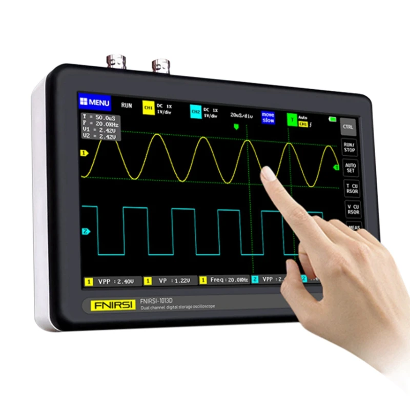 

Осциллограф с цифровым прессом 1013D, двухканальный осциллограф с полосой пропускания 100 м, частота дискретизации 1Gs, 6000 мАч
