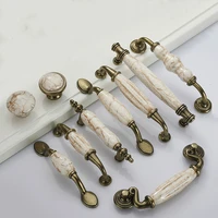 marble lines ceramic cabinet handles zinc alloy drawer knobs wardrobe door handles antique bronze european furniture handle