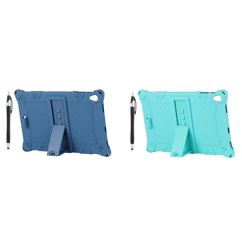 

2 Set Protection Case For ALLDOCUBE Iplay40 Tablet 10.4 Inch Silicone Case Tablet Stand With Pen,Blue & Green
