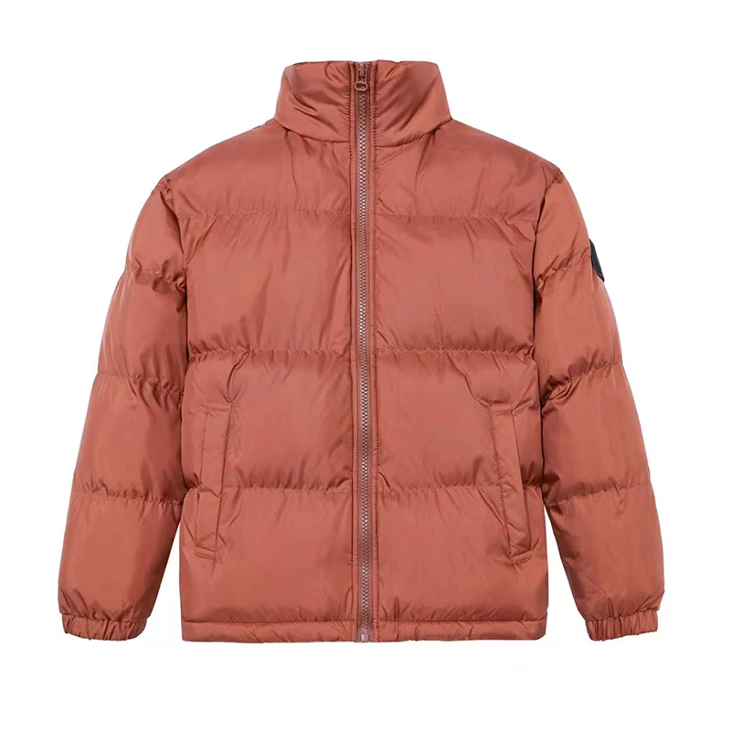 Autumn Winter Men's Down Jacket Cotton Coat Stand Collar Zipper Pockets Windproof Warm Doudoune Homme MA683