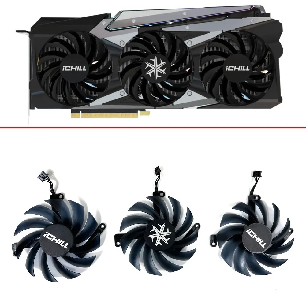 

For INNO3D Geforce RTX 3060 3060TI 3070 3070TI Ichill X3 Graphics Cooler Fan Cooling 85MM 4PIN CF-12915S RTX3060 RTX3070 GPU Fan