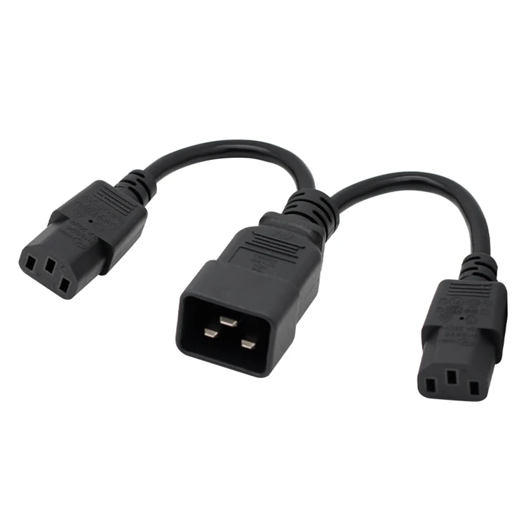 

10A American Standard SVT 16AWG C20 Plug Split To 2 IEC C13 AC Power Cable