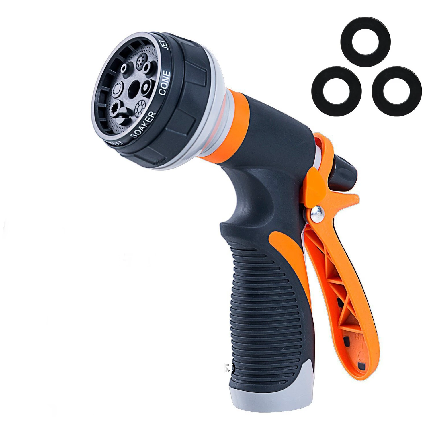 

Heavy Duty Garden Hose Nozzle with 8 Adjustable Watering Patterns for Home, Watering Lawns and Garden, Car Cleaning