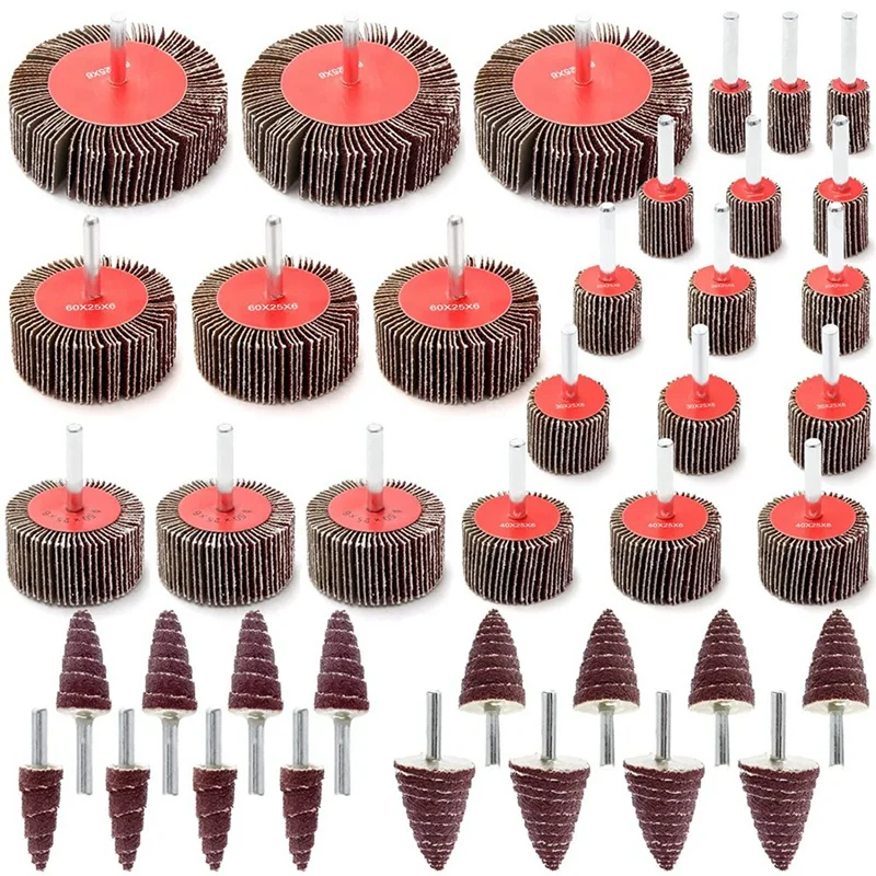 

Sanding Tools For Tight Spaces 40Pack 1/4Inch 80 Grit Diameter Flap Wheel Aluminum Oxide For Die Grinder Sanding 12 Sizes