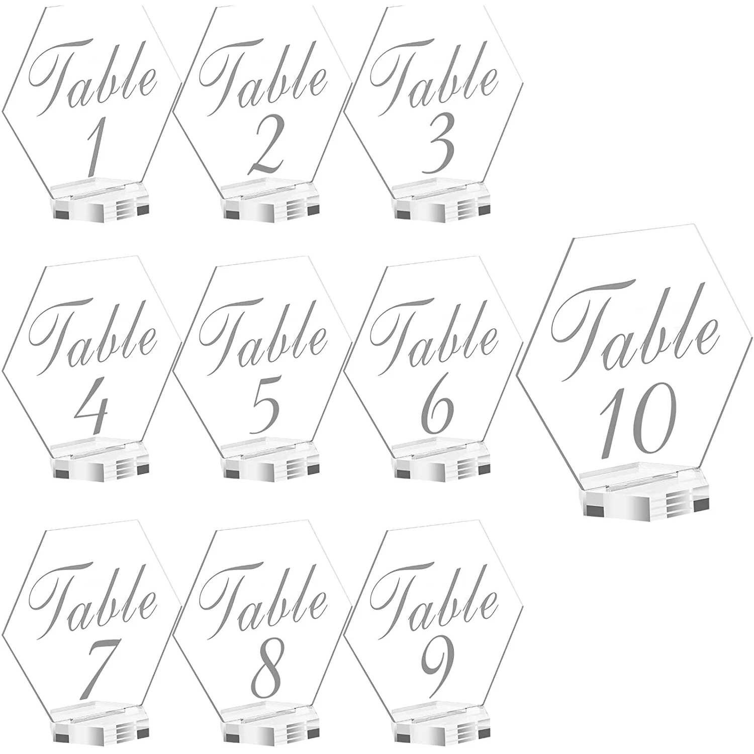 

Acrylic Signs for Wedding Blank Wedding Table Number Hexagon Tiles Wedding Place Card for Banquet Wedding Reception Party Decor