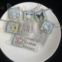 kawaii sanrio anime hello kitty keychain kuromi pochacco cinnamoroll my melody acrylic backpack pendant decor phone accessories