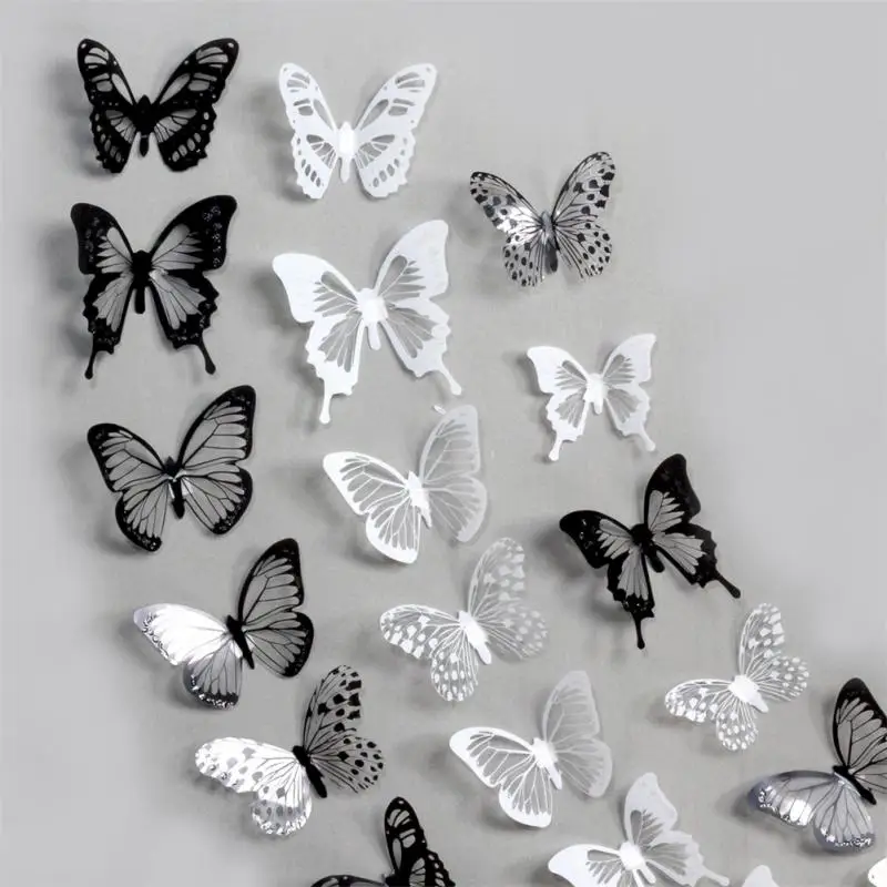 

Pvc Wall Stickers Black And Bright Flash Wedding Decoration Durable 18pcs/set Fridge Decals Easy To Clean Wall Decals