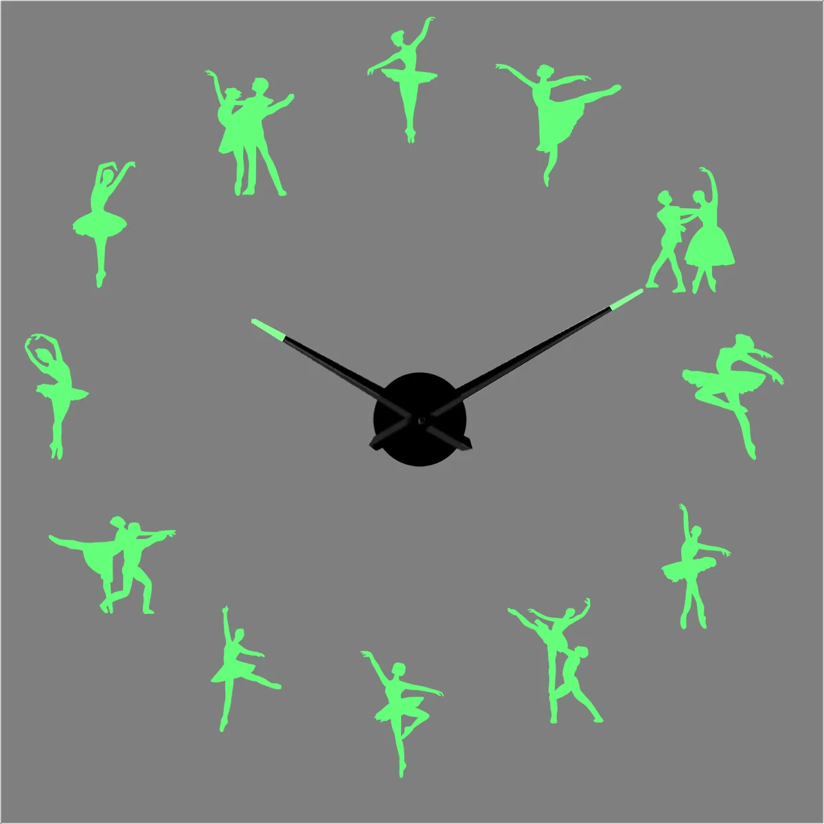 

Ballet Luminous 3D Acrylic Frameless Wall Clock Stickers DIY Wall Decoration for Living Room Bedroom Office