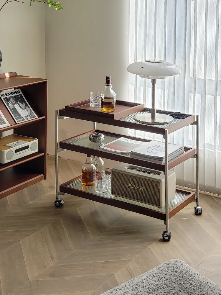 Скандинавский мобильный Маленький журнальный столик из массива дерева мебель