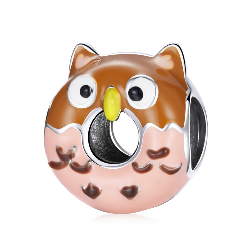 Подвеска в виде совы из серебра 925 пробы для браслета