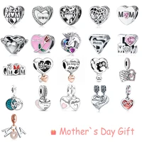 la menars 100%925 silver for mom love blessing bead fit brand charm bracelet mothers day heart fine jewelry diy making