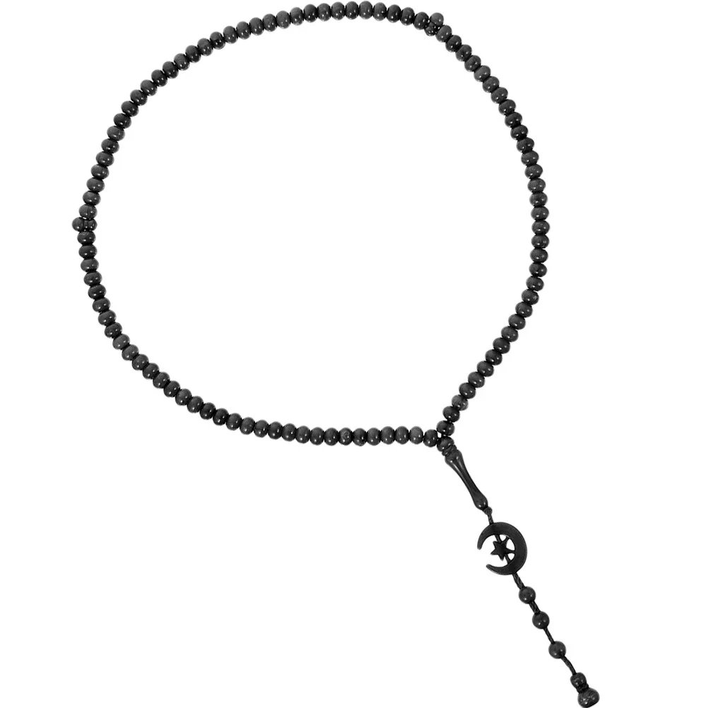 

Agate Rosary Acrylic Necklace Prayer Beads With Tassels Bracelet Decorations Muslim Worship Decorative