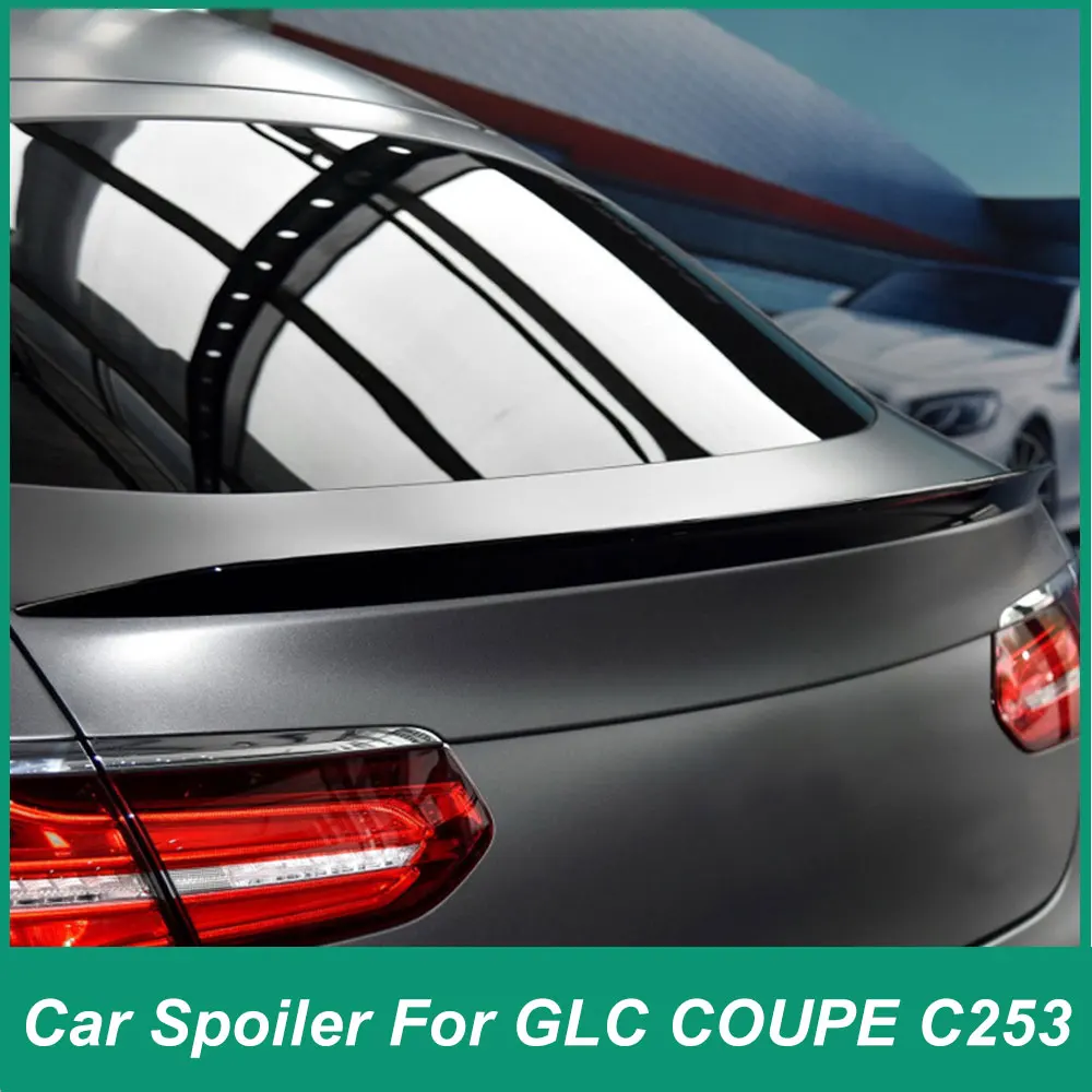Фото Для Mercedes Benz GLC Coupe C253 GLC260 300 AMG задний багажный отсек Iid спойлер с фиксированным крылом ABS пластик модификация черный №1