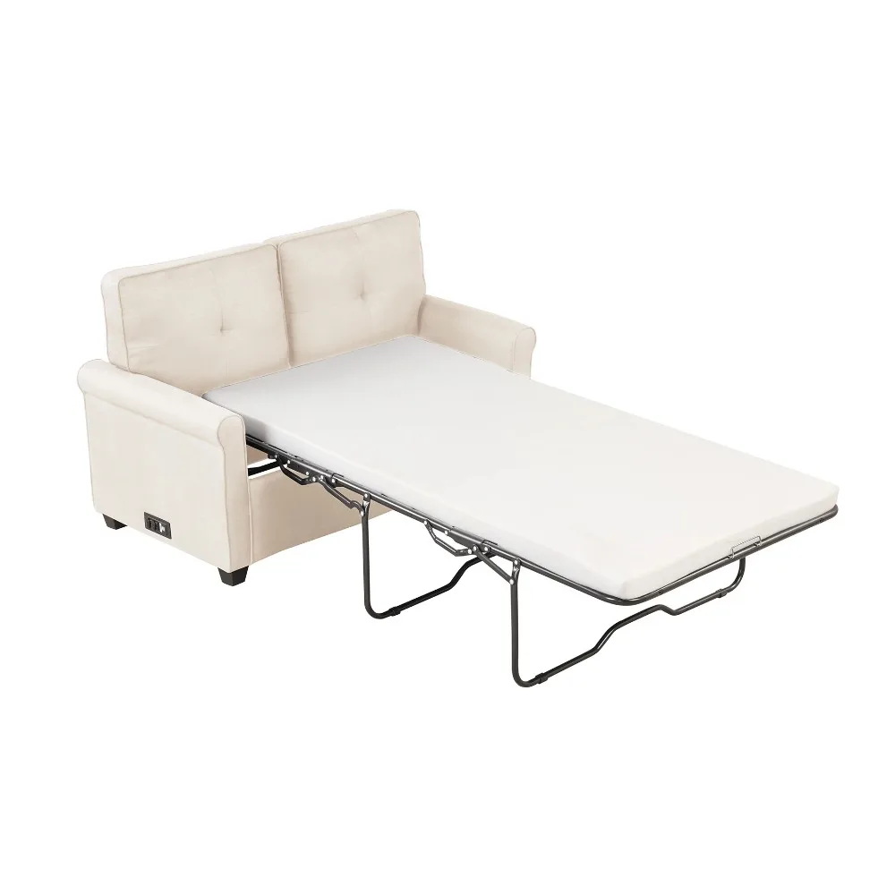 

Mainstays Traditional Loveseat Sleeper with USB, Oat, 2 Seaters, Living Room