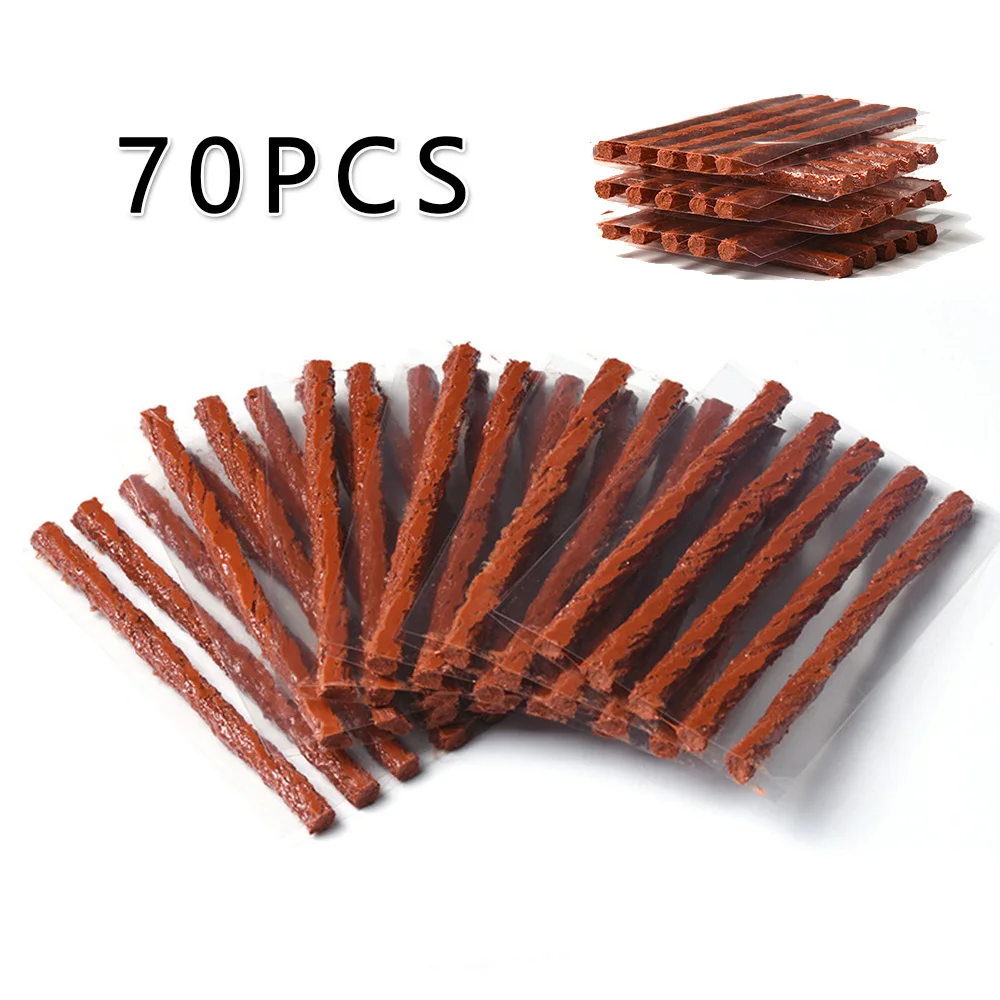 

70Pcs Tire Repair Plugs Strip Self Vulcanizing Tubeless Seal Tyre Puncture Patch Self Vulcanizing 10cm*6mm Tire Repair Strips