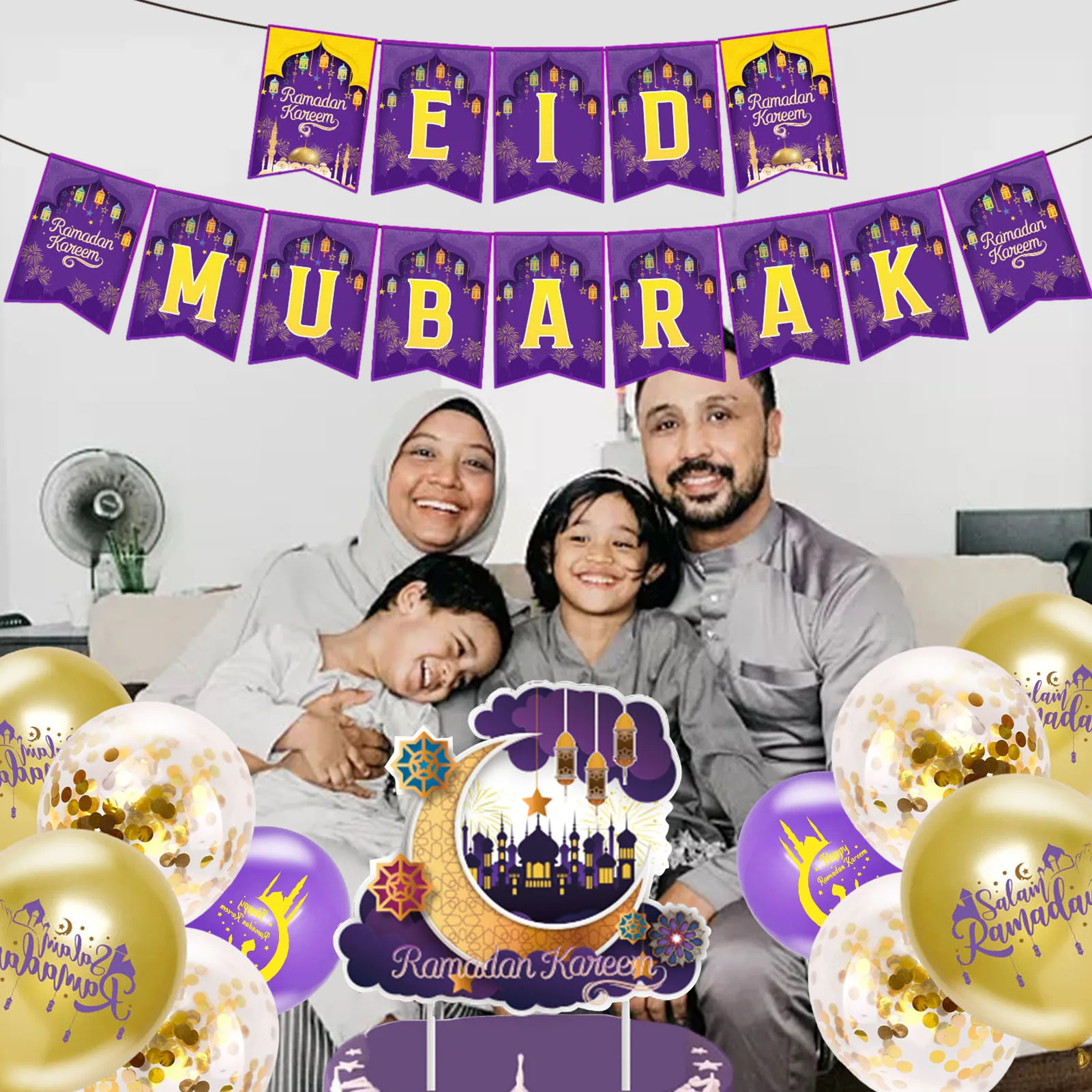 

Воздушный шар Eid Mubarak Combo Eid Mubarak украшения для дома с Eid Торт Топперы праздничные украшения для кухни и гостиной