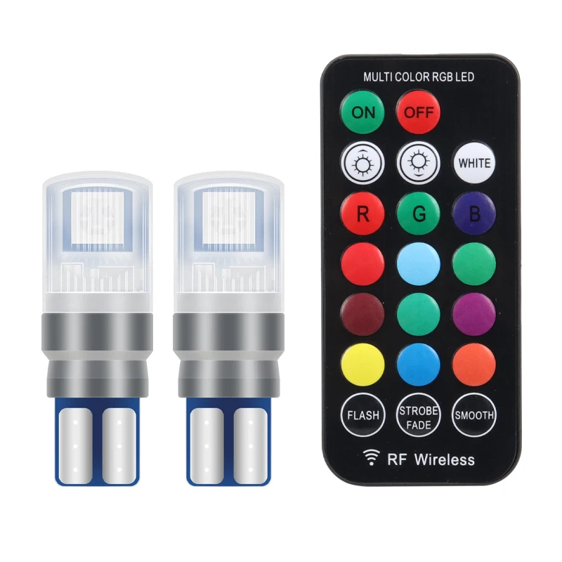 T10 W5W RGB светодиодный 5050SMD 194 168 автомобильная лампа с клиновидным цоколем