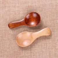 1pc small little mini natural wooden spoon scoop tea honey coffee condiment salt sugar spoon cooking tools kitchen gadgets