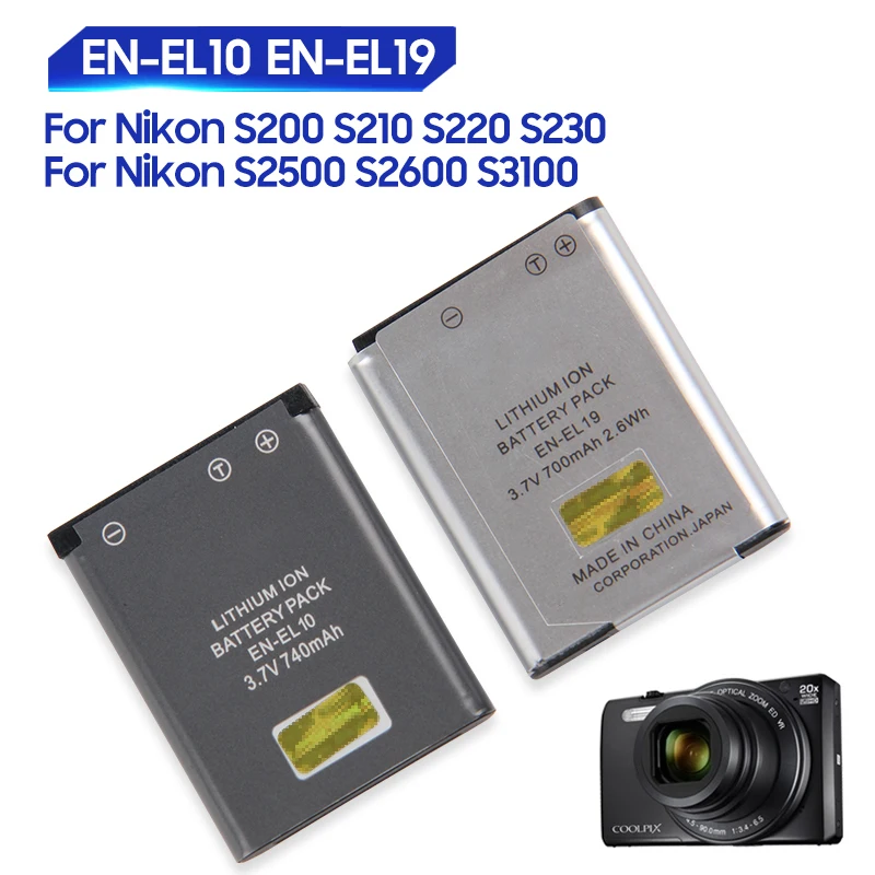 Сменная батарея для камеры Nikon S6400 S4300 S5200 COOLPX S100 A100 S800 S220 S3000 S60 S600 S200 S2800
