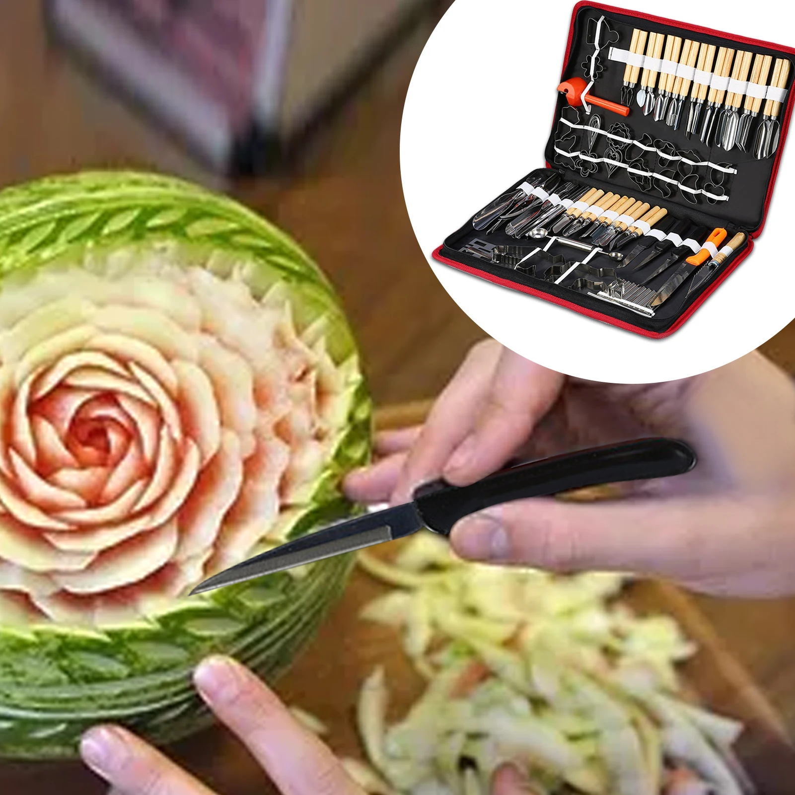 

80pcs Kitchen Carving Modeling Tools Fruit Carving Tools Kit For Chef DIY With Carrying Box For Making Modeling Clay Cake Decor