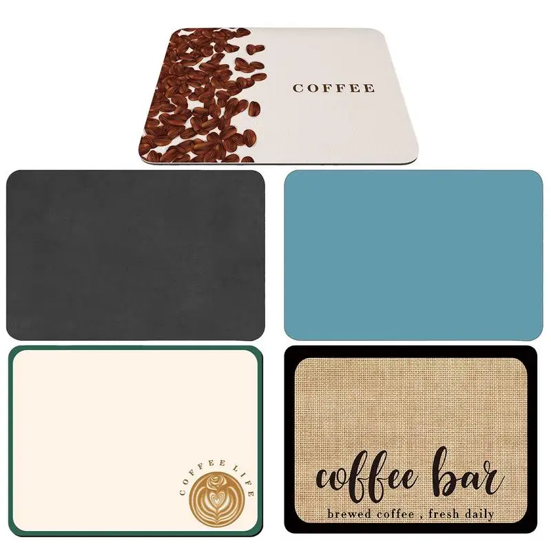

Coffee Maker Mat Anti-Slip Absorbent Coffee Station Mat Coffee Mat Kitchen Stain Rubber Backed Absorbent Under Appliance