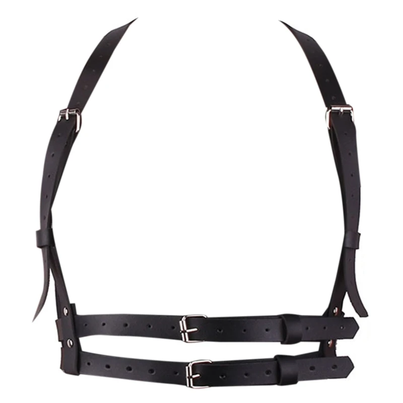 

Trendy Women Men Gothic PU Leather Harness Belts Body Bondage Waist Straps