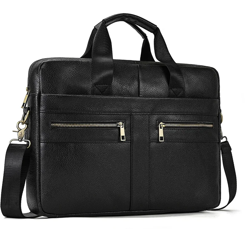 

Office Genuine Newsbirds Doctor Man Laptop Layer Black Business Case Computer Bags Briefcase Leather Men Male Men Bag Bags