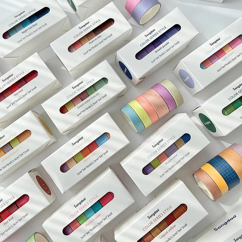 

8 рулонов Базовые ленты Washi Журнал Поставки Маскировочная лента Сплошной цвет Декоративная клейкая лента Скрапбукинг Сетка Washi Лента Набор