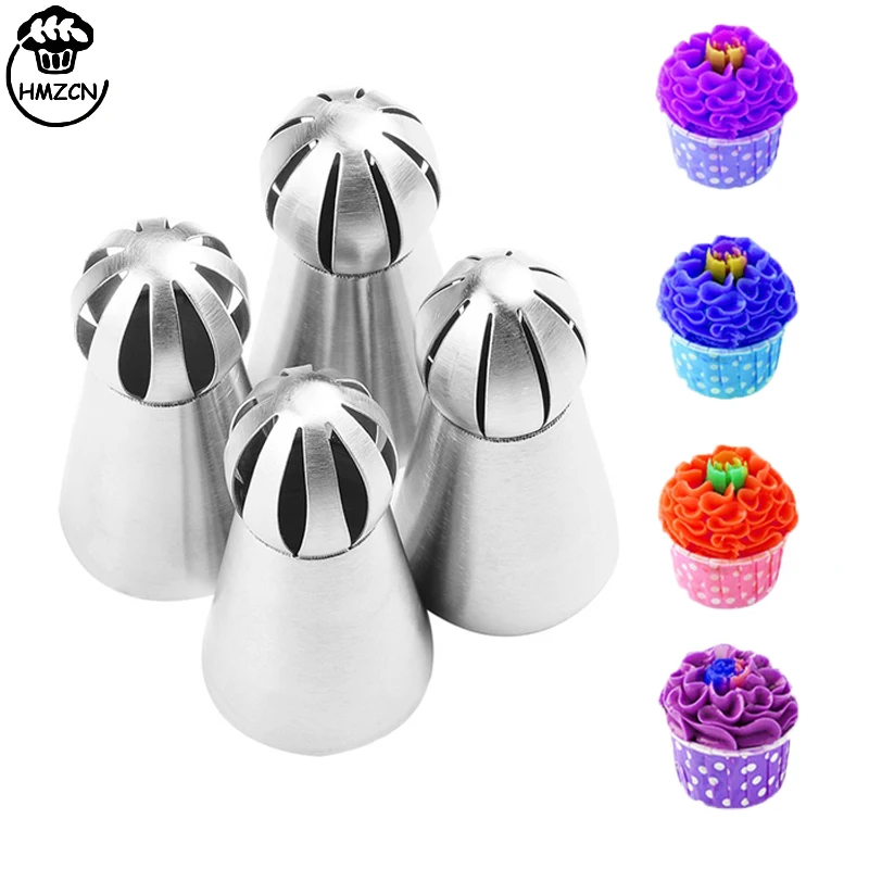 

1PC Cupcake Stainless Steel Sphere Ball Shape Icing Piping Nozzles Pastry Cream Tips Flower Torch Pastry Tube Decoration Tools
