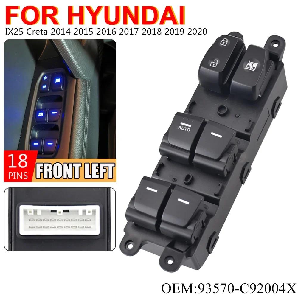 

Кнопка включения стеклоподъемника для Hyundai IX25 Creta 2014 2019 2020, Стайлинг автомобиля 93570-C92004X