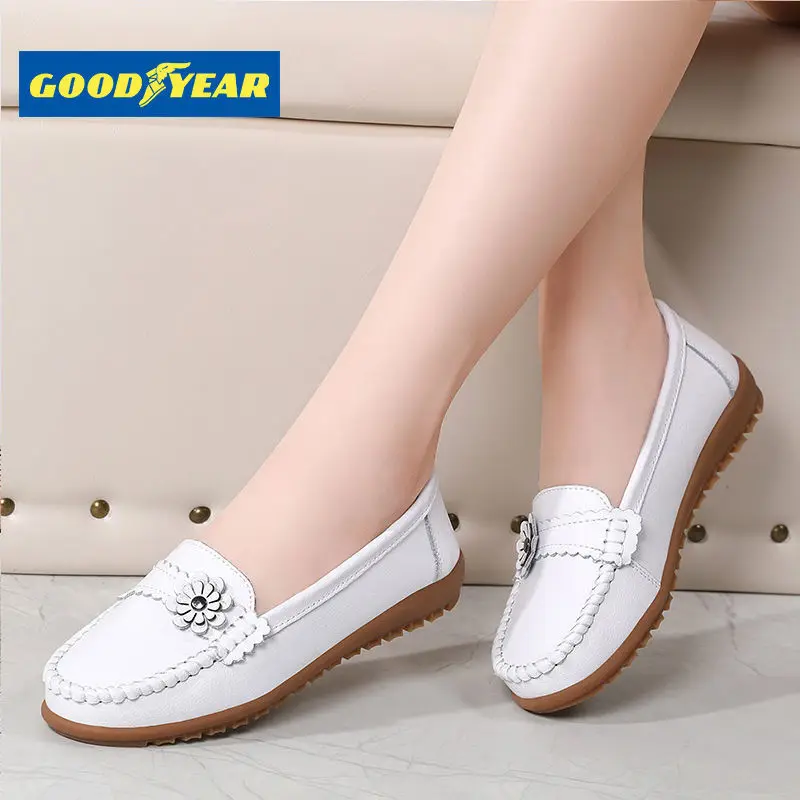 

Goodyear 2022 Spring New Soft Bottom Mother Shoes Women's Non-slip Nurse Shoes Large Size Four Seasons Single Shoes Women