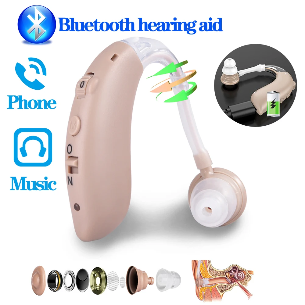 

Bluetooth hearing aid deaf voice speaker, old people's ear back amplifier, audio amplifier noise reduction hearing aid,