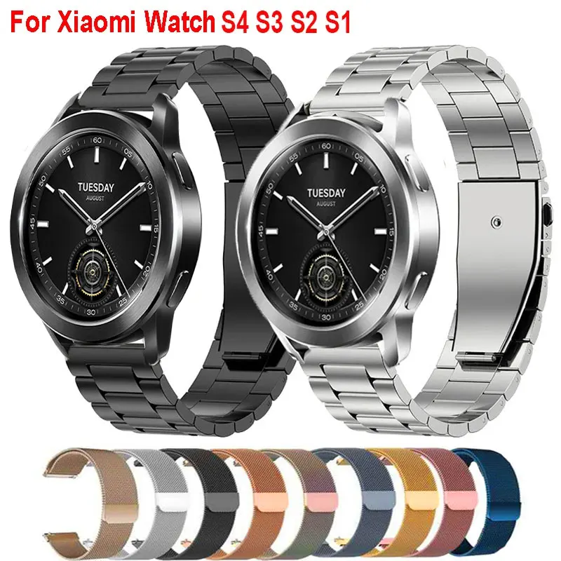 Фото Миланский ремешок для Xiaomi Watch 2 Pro Mi Watch Color 2, ремешок из нержавеющей стали для Xiaomi Watch S4 S3 S2 S1 Pro 22 мм, металлический Correa №1