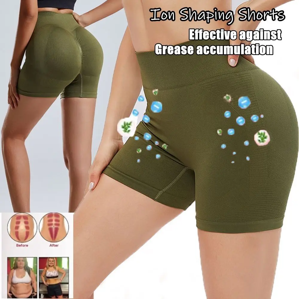 

Green Color Tummy Control Butt Lifting Shorts Black Color Ion Shaping Shorts Tourmaline Slimming Shorts