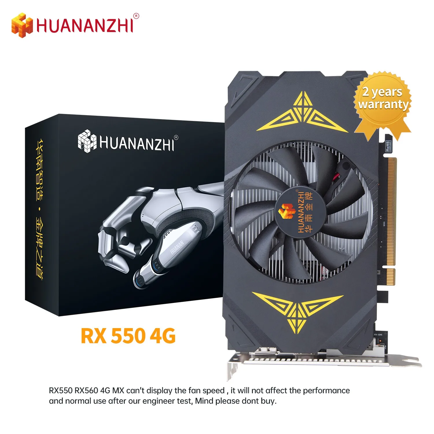 

HUANANZHI RX 550 4G Brand New Original Graphics Cards 128 Bit GDDR5 HDMI-Compatible DP DVI GPU Video Card