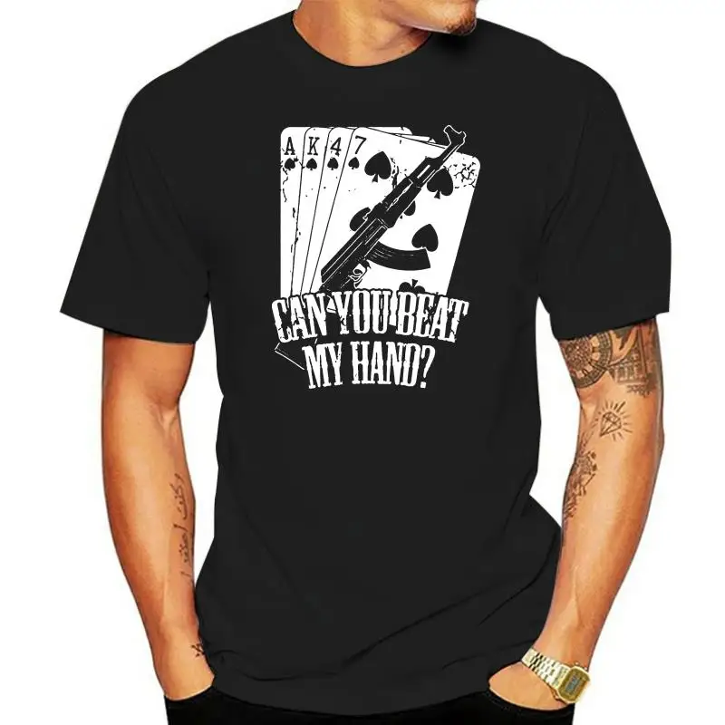 Fashion Kalashnikov Riffle Poker Hand Cards Game T Shirt women tshirt