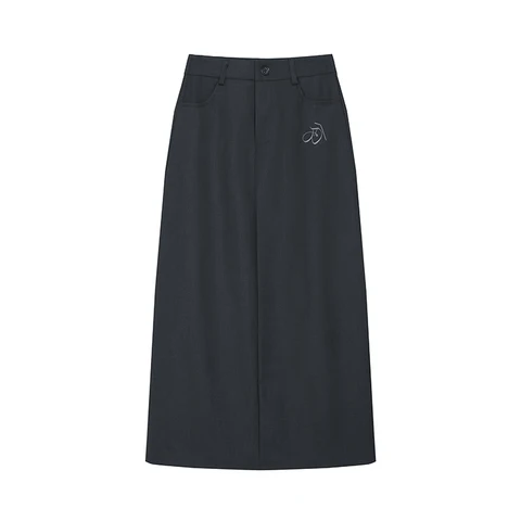 Юбка-макси, Новинка весна-лето 2023, высококачественная черная юбка, женская серая свободная трапециевидная юбка, Однотонная юбка средней длины