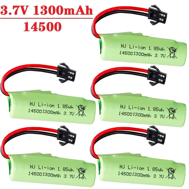 

Upgraded Lipo Battery 14500 3.7v 1300mah For JJRC C2 D828 RC Car Parts SM Plug For RC Stunt Dump Car Battery Toys Accessories