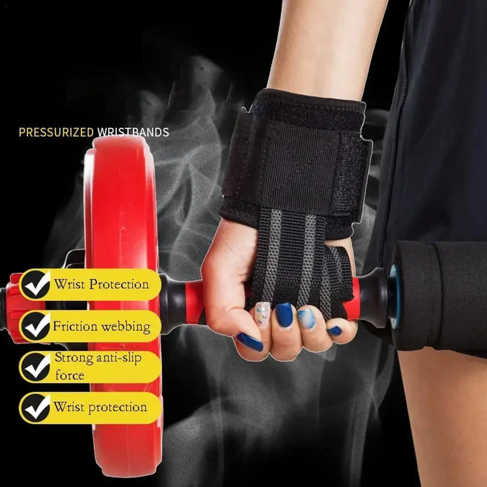 

1 Pair Gym Gloves Grips Anti-Skid Weight Lifting Grip Gloves Ups Fitness Pads Pull Workout Protection Deadlifts Bracer S0C9