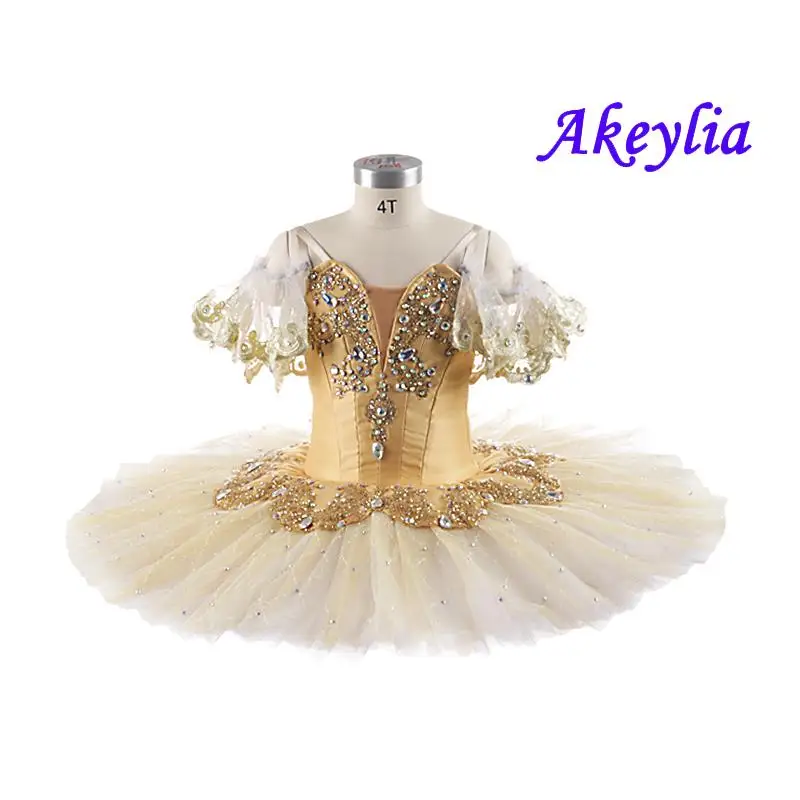 Профессиональная желтая балетная пачка без эластичности для девушек