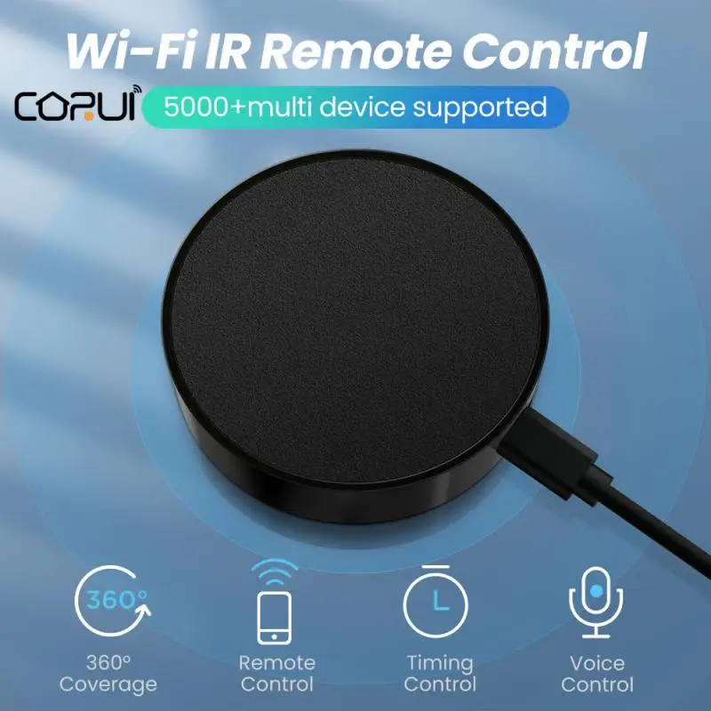 

CORUI Tuya ИК пульт дистанционного управления умный WiFi Универсальный Инфракрасный умный дом управление для ТВ DVD Amz работает Alexa Google домашняя умн...