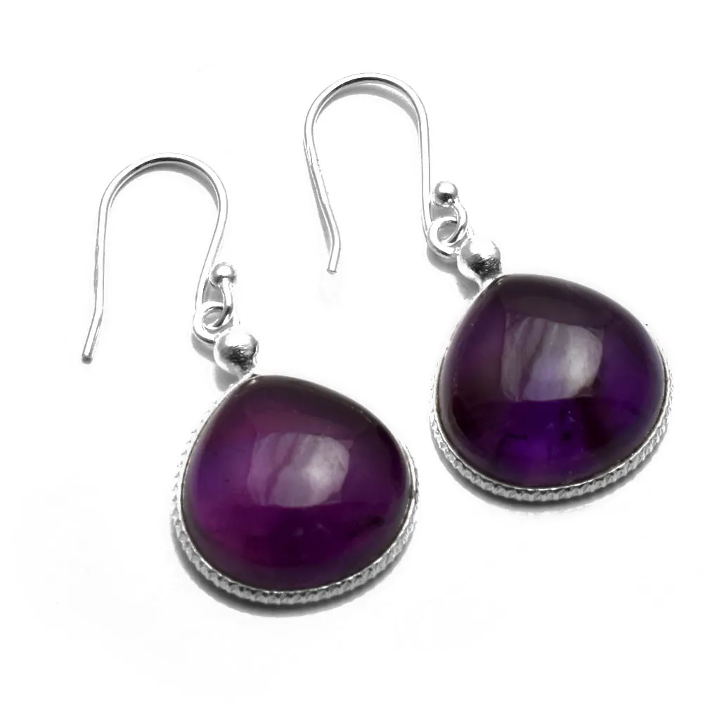 

Серьги из натурального аметиста, цвет серебряный, AE2807