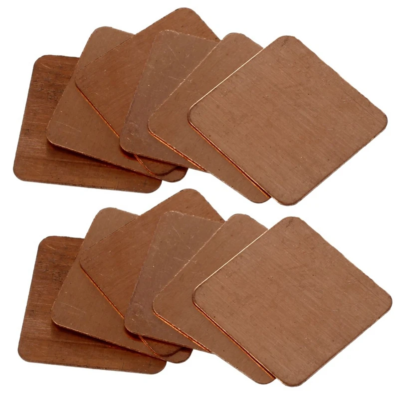 

12 шт. раковины тепловой медной буферной Shim Pr Hp Dell GPU ЦП для ноутбука 15 мм x 15 мм