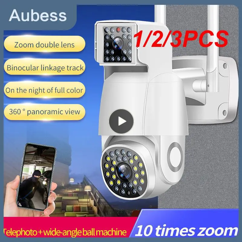 

1/2/3PCS Dual Lens PTZ WiFi IP Camera Outdoor 4MP 4+12mm 15X Zoom Video Surveillance Auto Tracking CCTV Security