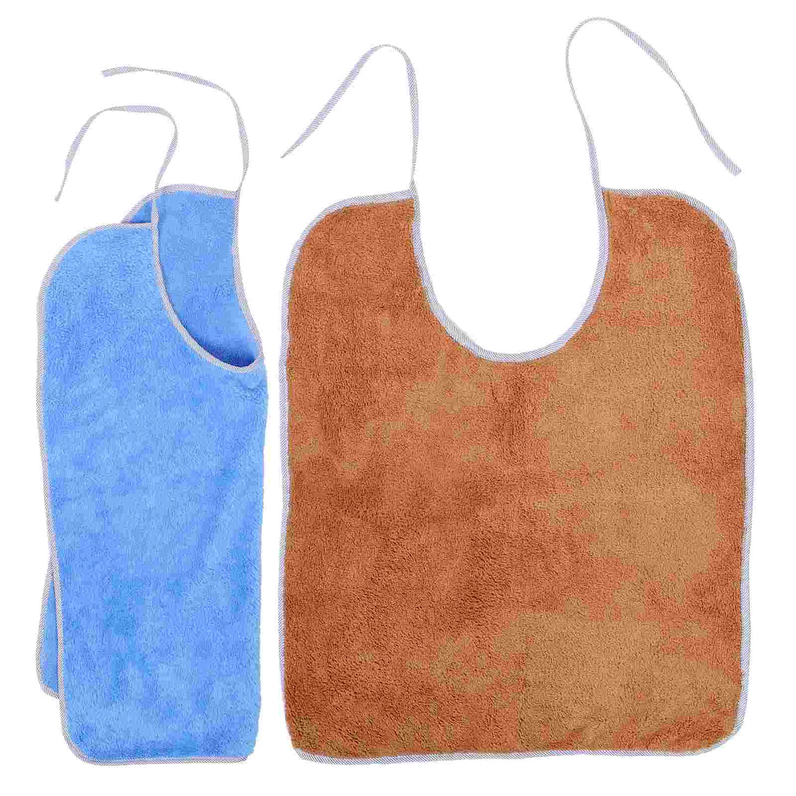 

2pcs Food Clothing Protector Dining Scarf Bib For Elderly Bib For Older Seniors Bib