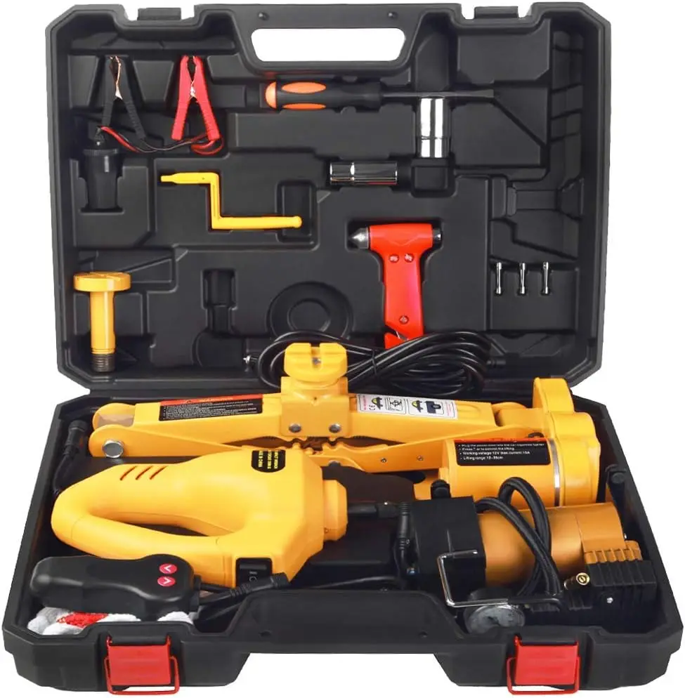 

Floor Jack Set 3 Ton All-in-one Automatic 12v Scissor Jack with IMPACT Wrench and Tire Inflator for Tire Change Replacement