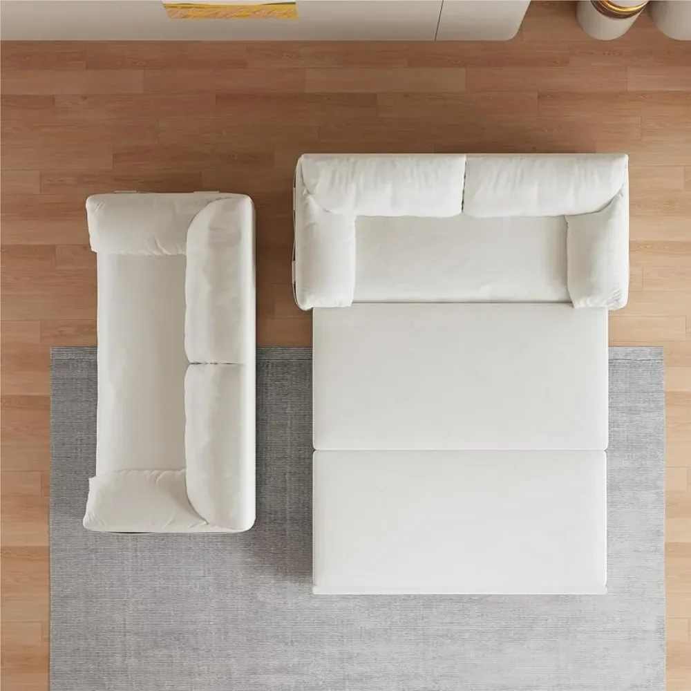 Мягкий бархатный диван Двухместный складной с обеих сторон для гостиной