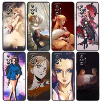 good looking one piece anime for xiaomi redmi note 11 11t 11s 10 10s 9 9t 9s 8 8t 7 6 5 pro t s 5g 2021 black luxury phone case