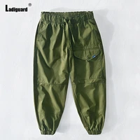 ladiguard plus size mens casual pencil pants 2022 summer new hotpants fashion hip hop trouser male outdoor pocket design pant